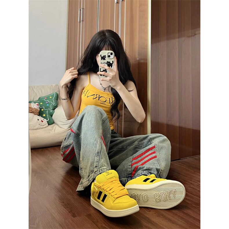【网图有货】三条杠条纹牛仔裤男女美式vibe风裤子G8512WW-特P55,男装牛仔裤,星座1007（原301D）