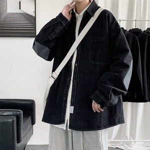 高品质秋冬款男牛仔衬衫加厚休闲夹克补丁外套CS8811 P55图片