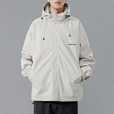 冲锋衣连帽夹克男宽松落肩纯色上衣外套DSA157B-JK727-P58，男装夹克，电商A157B