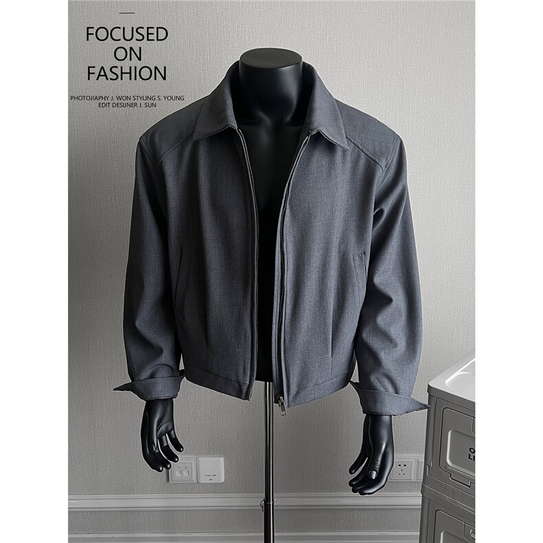 设计款短款男士翻领夹克J22/P125控158，男装夹克，电商A242