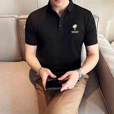 2024夏季新款英伦风高品质修身刺绣POLO衫冰丝短袖T恤男D230-p48，男装T恤，电商D303
