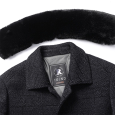 冬季厚款加绒保暖毛呢大衣中年男士可脱卸毛领爸爸装外套新款，男装毛呢大衣，电商B212（原钱塘6029）