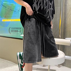 重磅复古水洗做旧夏季牛仔短裤宽松直筒五分裤高街中裤DK1132-P43，男装牛仔裤，星座1008-1