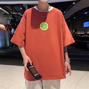 短袖男夏宽松纯棉T恤男百搭港风韩版情侣中性日系潮DT0219 P20图片