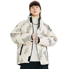 冬季立领宽松保暖羽绒外套潮牌小熊羽绒服A305-3711-P180控269，男装羽绒服，电商B306