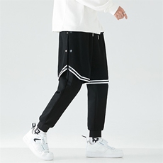 春季男士新款青少年酷霸假两件叠穿潮牌潮流修身休闲裤SK2118-P80，男装休闲裤，电商A128