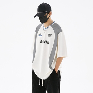 T2308-P42 无影墙夏季大码新款240克冰感棉带反光条男短袖T恤图片