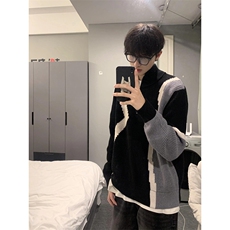 小众拉链高领针织衫外套男秋冬新款慵懒风休闲港风毛衣潮MC37，男装针织衫/毛衣，星座1116A（原606A-3）