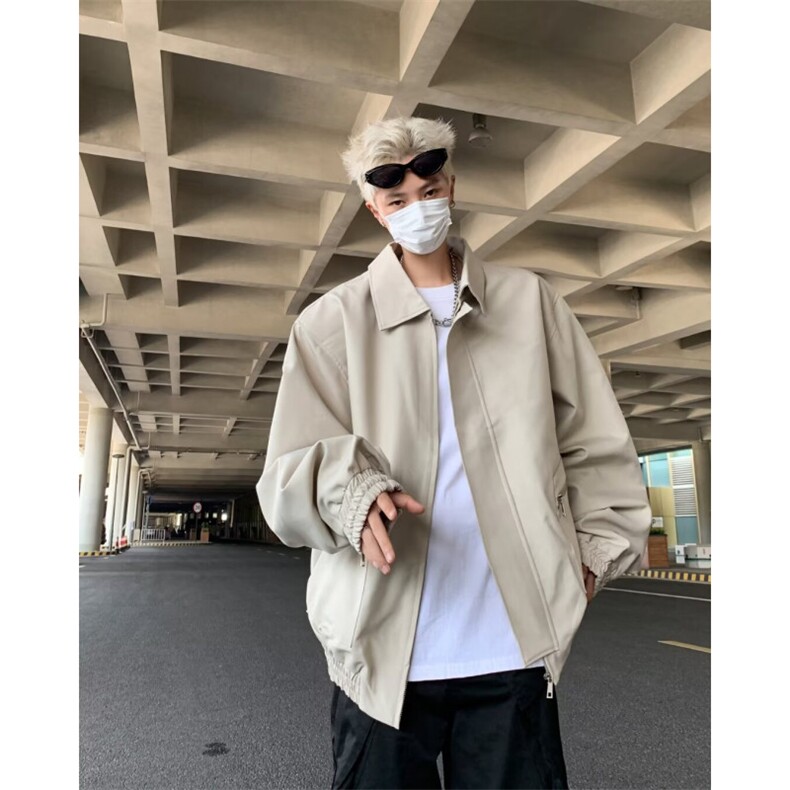 古翻领夹克男士2024春秋季宽松飞行服痞帅工装外套W9326,男装夹克,星座1116A-1（原606A）