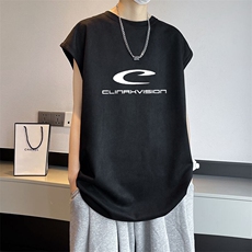 可设48小时发货支持抖音得物来样二开240克重磅美式麂皮绒背心t恤，男装T恤，电商A486-1