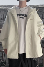 港风连帽鳄鱼纹PU皮衣大码情侣休闲冲锋衣夹克男JK8744P90控128，男装夹克，星座226-1