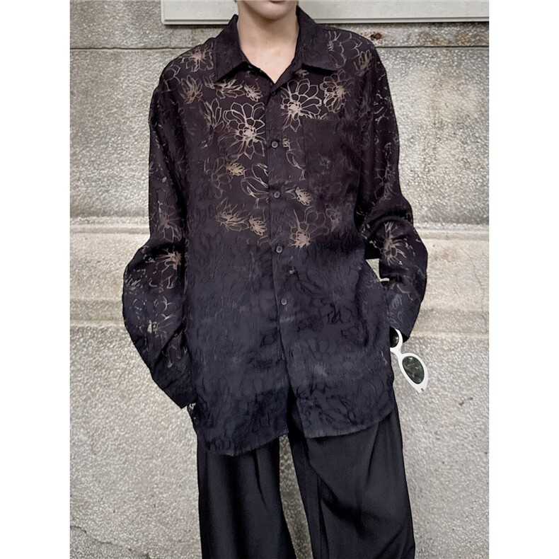 C316CS8341P78四季款蕾丝镂空个性长袖衬衫性感衬衣晚会礼服,男装衬衫,电商C316