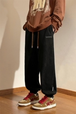 秋冬欧棉绒束脚休闲裤男加绒加厚运动卫裤A389P60控88，男装休闲裤，电商A309