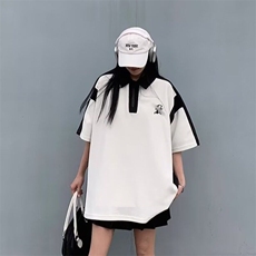 男士短袖t恤男2025新款美式高街情侣半袖体恤上衣男款翻领polo衫，男装T恤，星座506A
