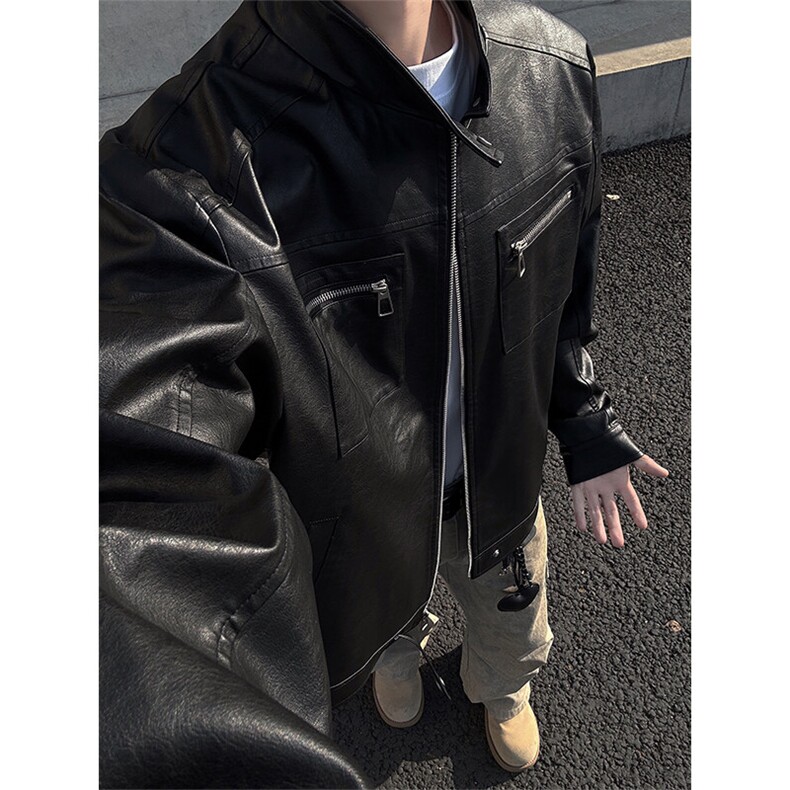 2026春季皮衣C7038-TP80128美式设计感夹克机车服外套男,男装皮衣,电商A102