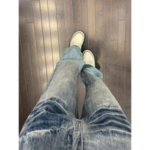 高质量水洗蓝闪电纹牛仔裤ZK0325-P50图片