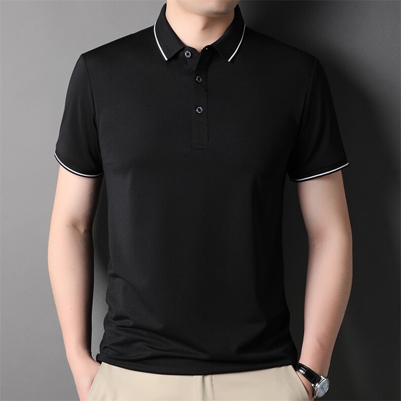 翻领纯色短袖polo男装2024夏季新款商务休闲男士上衣SFT3136-P60图片