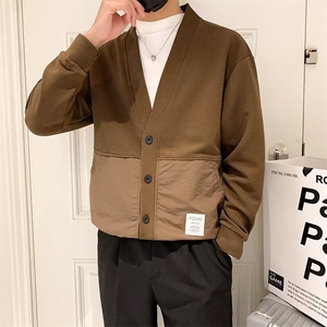 复古斜纹休闲卫衣男女款2026春秋季简约纽扣开衫上衣外套 KS002,男装针织衫/毛衣,星座1116A-2（原606A-1）