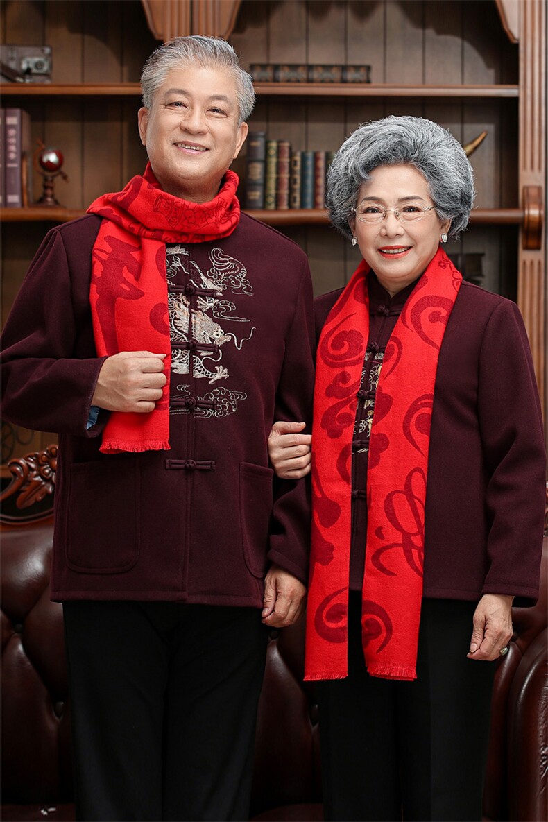 【羊毛呢情侣装】中老年风唐装中式复古毛呢外套加棉唐装棉衣,男装民族服装,钱塘723