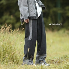 牛仔裤男秋季潮大码休闲裤子高街N407P43，男装牛仔裤，星座1116-2