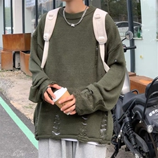 美式街头设计感圆领毛衣男慵懒风休闲针织衫M9968P40，男装针织衫/毛衣，星座1116-2