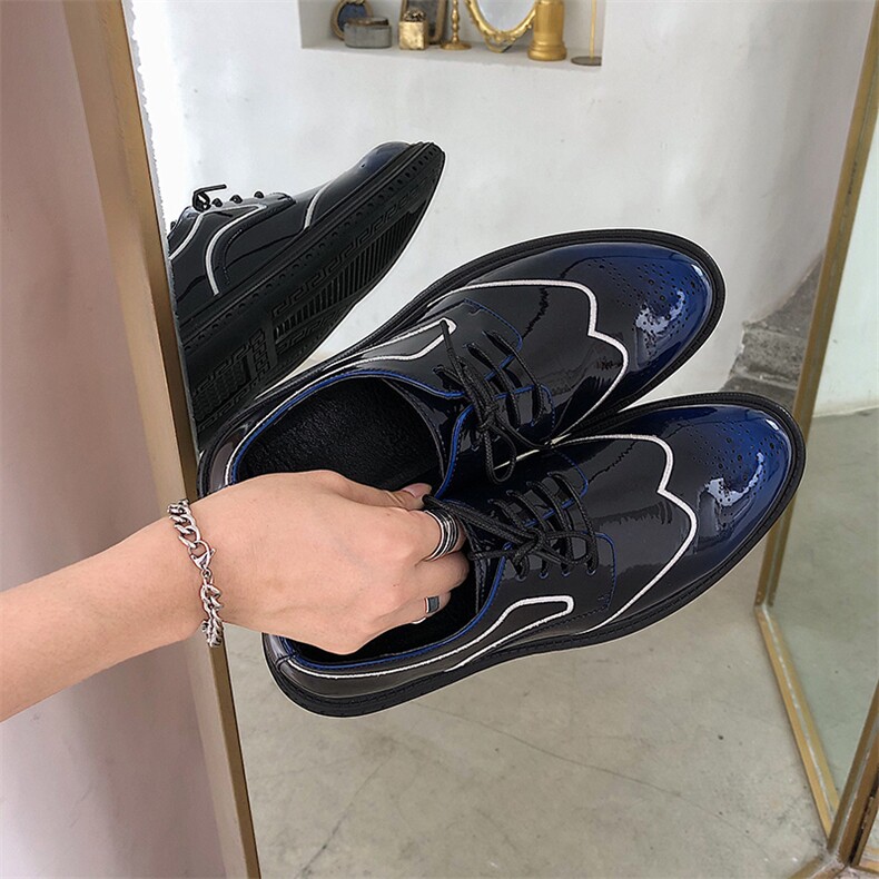 四季款！韩搭雕花车线设计皮鞋英伦chic低帮男鞋B253-211-P95,男鞋休闲鞋,星座814A（原电商B253）