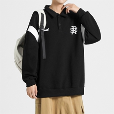 新款百搭设计感POLO领潮流日系无影墙卫衣VE55136-P36控58，男装卫衣，星座717