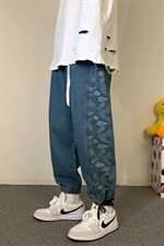 2021春新大码港风娃娃景休闲宽松牛仔裤小脚男裤九分裤N8150-P55，男装牛仔裤，电商A001