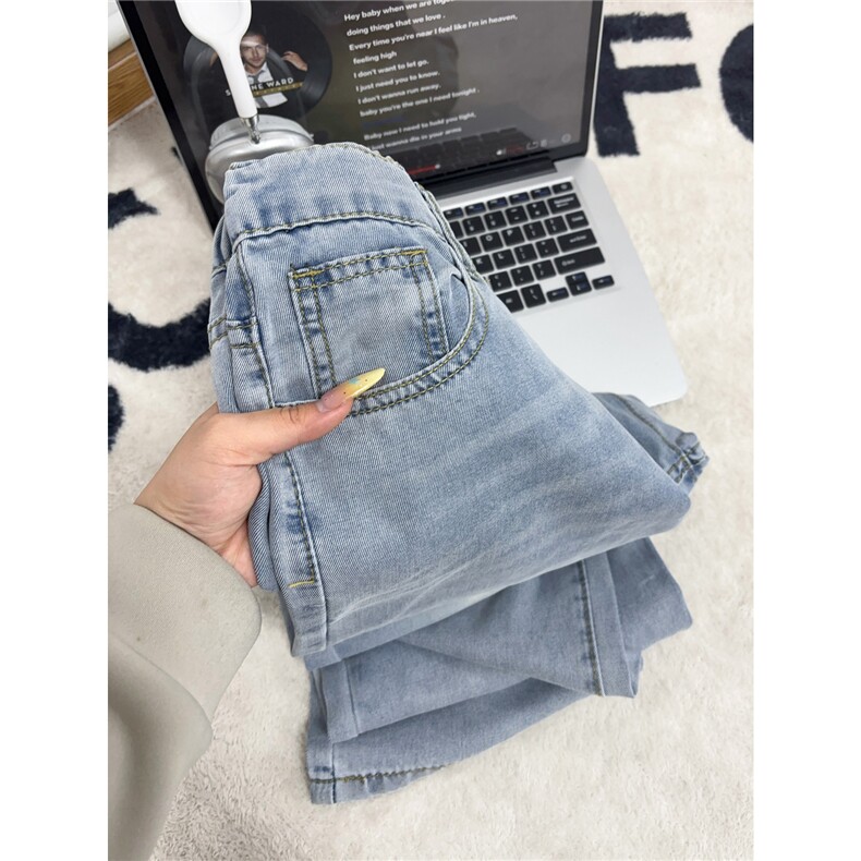 B221美式ins高街宽松直筒扎染莱赛尔冰丝牛仔裤LK25482-特P40控78，男装牛仔裤，电商B221