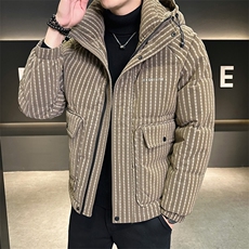 标50白鸭绒连帽加厚品质男装皮羽绒服大货C317-Y826--P295，男装羽绒服，电商C317