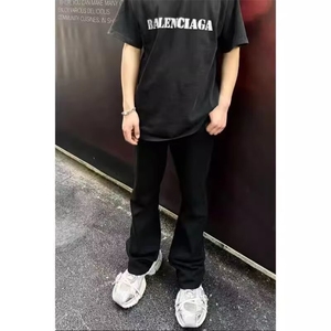 1506A/GK20/P48原版质量高弹力黑色白色微喇牛仔裤图片