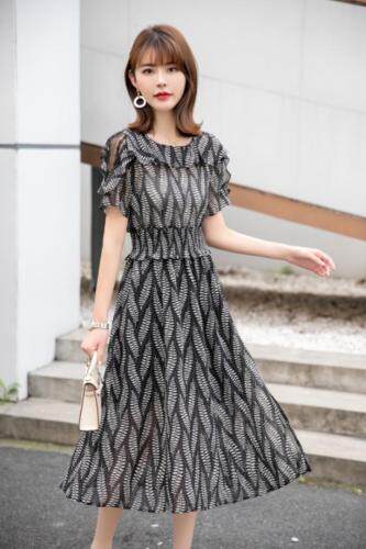 现货供应：雪纺连衣裙M一XXL，女装连衣裙，拉思维加丝