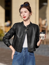 2026年春季新款现货时尚高品质皮衣小外套机车服女装，女装皮衣，臻衣坊