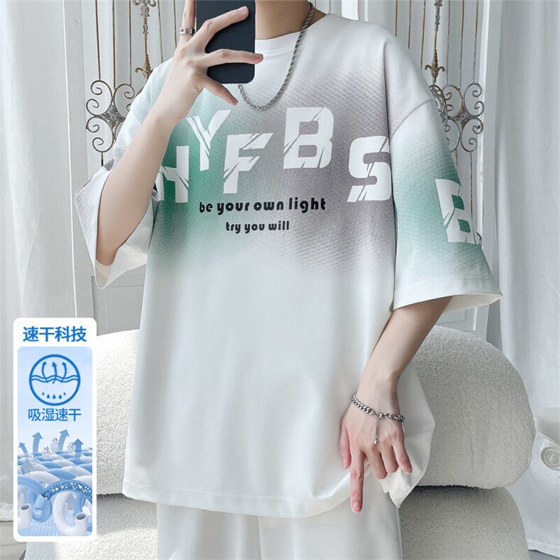 2025 夏季新款 旋律风车大码冰丝印花短袖T恤M-5X HT25530-特P25图片