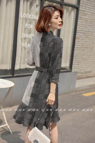 AB面收腰连衣裙，女装连衣裙，莲佳妮