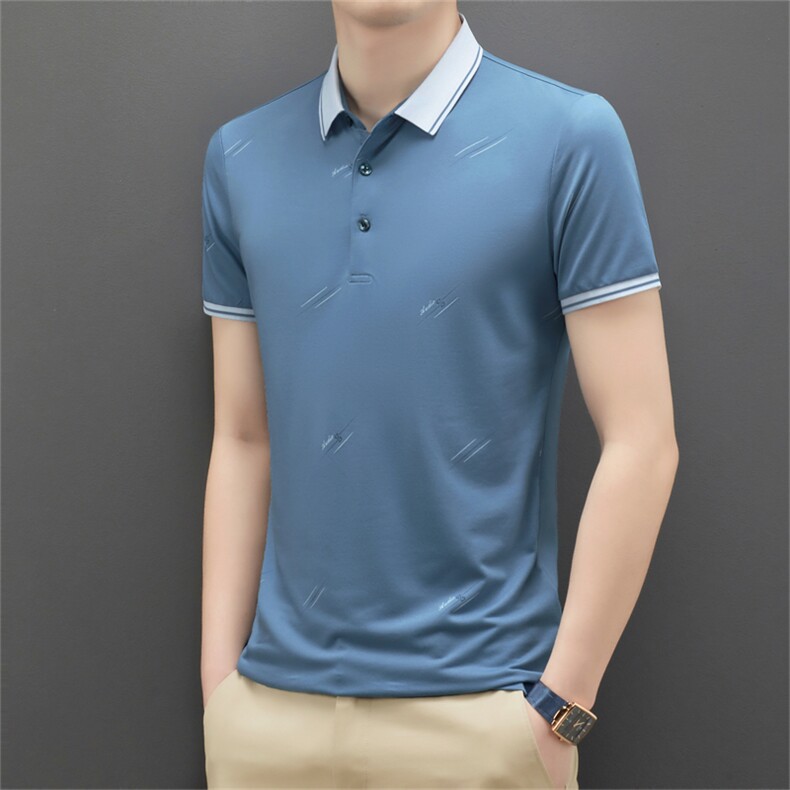 夏季短袖T恤男时尚宽松百搭条纹上衣潮流商务休闲男装SQ2285-P43,男装Polo衫,星座1105-3