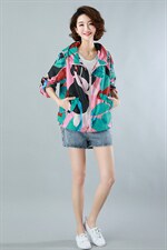 2022年夏季宽松型薄款通勤拉链连帽长袖抽图案防晒服外套，女装防晒衣，依倍林