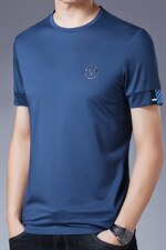 2023夏季新款宽松休闲百搭T恤中年男士纯色圆领打底体恤潮流男装，男装T恤，电商B212（原钱塘6029）