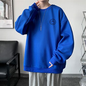 华夫格卫衣圆领卫衣男大码长袖t恤男外套 HW76224-P30加绒款-P40图片