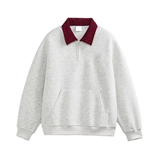 秋季重磅380克全棉直播拉链套头立领卫衣外套AH905-P33，女装短外套，星座610B-1