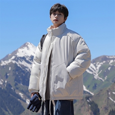 现货冬季美式休闲加厚雪山外套夹克立领纯色三防户外工装棉服，男装夹克，电商A486-1