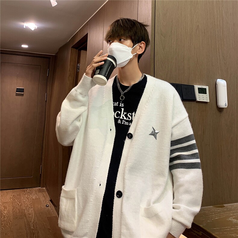 港风名宿秋款四条杠开衫V领毛衣M353P65控88,男装针织衫/毛衣,电商A247