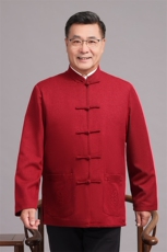 2026春款棉麻中老年风唐装外套男中式复古盘扣爷爷过生日外套，男装民族服装，钱塘723
