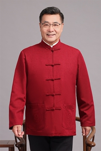 2026春款棉麻中老年风唐装外套男中式复古盘扣爷爷过生日外套图片