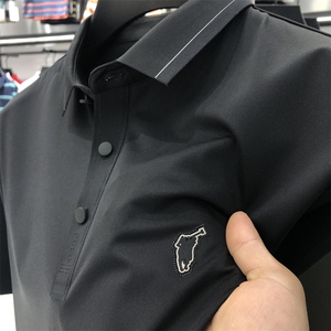 男士短袖T恤保罗polo衫2023夏季新款中年休闲男装半袖翻领体恤衫,冬季男学生黑色面包服搭配图片
