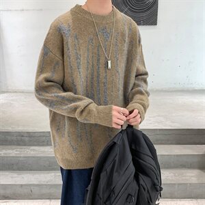 秋冬新款宽松韩版嘻哈针织衫慵懒风套头毛衣男女外穿HY12P60控78图片