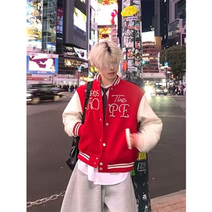 美式拼接撞色珍珠钉珠棒球服休闲夹克外套 JK7966 特P75图片