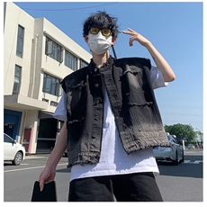 F472P45秋装马甲牛仔外套时尚潮流男装个性休闲欧美，男装背心/马甲，星座512-6