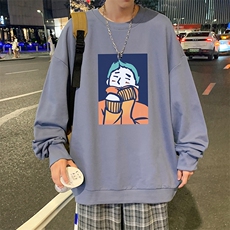 S6042-P28加绒款-P33秋季圆领卫衣男大码韩版宽松长袖外套，男装卫衣，电商A040