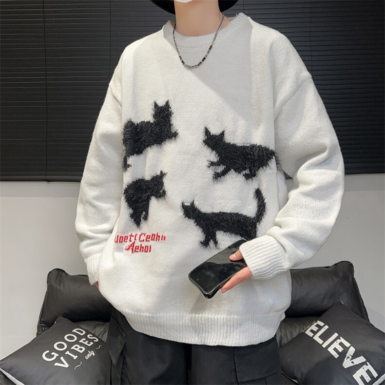 针织衫男韩版潮流高街帅气提花冬季2024新款ins毛衣外套MZ405-P51,男装针织衫/毛衣,星座412-3